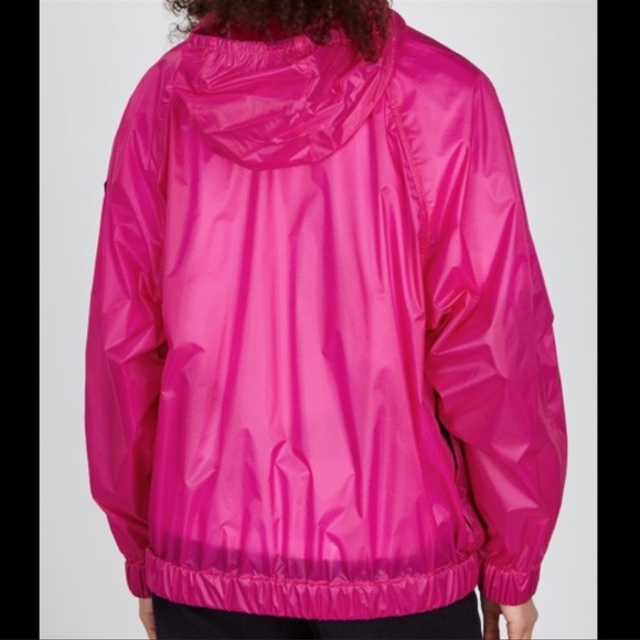 Moncler hot pink Groseille light weight jacket spring zip hooded sz 2 Medium M - Picture 5 of 11
